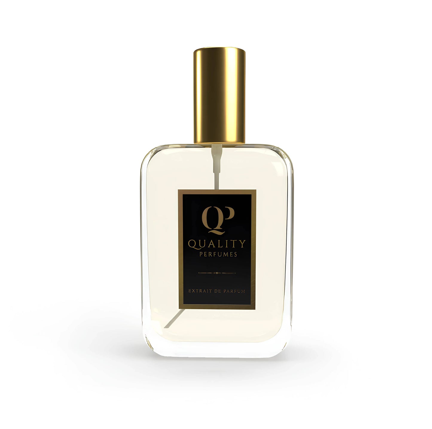 Quality Perfumes fles met witte achtergrond